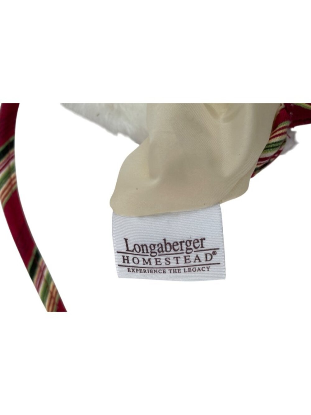 Longaberger Holiday Stripe Homestead Crossbody Purse Faux Fur - Picture 8 of 12